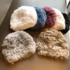 Cappelli a tesa larga Benna invernale in vera pelliccia per le donne Capelli di coniglio Berretto di lusso Cappello lavorato a maglia Gorras spesso 230907