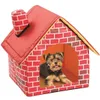 kennels pens Household Portable Brick Wall Style Pet Dog House Warm and Cozy Cat Bed 230907