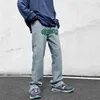 Jeans da uomo Lettera ricamata Stampa Y2k Pantaloni da uomo Trendyol Uomo Baggy FASHION Hip Hop Jean Streetwear Pantaloni in denim Blu Vintage