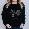 Kadın Hoodies Ruh Sağlığı Önemlileri Pamuk Kadın Sweatshirt Anksiyete Günlük Kış O yaka Uzun Kol Üst Farkındalık