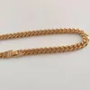Kedjor klassiker 10k fint fast guld rand kubansk trottoarkedja halsband 24 tum tunga smycken tjocka