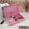 Opbergdozen Bakken Nieuwe Mode Stijl Lederen Sieradendoos Woode Voor Meisjes Ketting Ringen Etc Make-up Organisator Boite 2150 V2 Drop Delive Dhe3Q