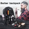 コネクタBarbertop Travel Backpack Storage Bag Hairder Salon Salon Tool Makeup大容量多機能プレーンカラーブラックバッグ230906