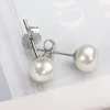 Ohrstecker aus echtem 925er-Sterlingsilber, echte natürliche Süßwasserperle, Schmuck für Damen, modisches Geschenk