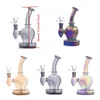 Atacado Rainbow vidro água bongs narguilé downstem perc Ice catcher dabber inebriante rig reciclador Dab fumaça tubulação de água com tigela de tabaco masculino de 14mm