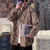 Männer Casual Hemden Männer Koreanischen Stil Drehen Unten Kragen Leopard Stilvolle Chic Streetwear Harajuku Drapieren Baggy Hübscher Täglichen Frühling einfach