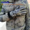 Five Fingers Gloves Sheepskin Fur Gloves Men's Thick Winter Warm Large Size Outdoor Windproof Cold Hand Stitching Sewn Leather Finger Gloves 230906