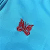 Mens Jackets Blue Needles Poly Smooth Track Jackets Men Women High Quality Needles AWGE Jacket Red butterfly embroidery AWGE COATS 230906