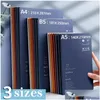 Notepads Wholesale 4Pcs Student Car Line A4 A5 B5 Notebook Ins Wind Small Fresh Large Notepad Literary Retro Style Thick Drop Delivery Dhbvj