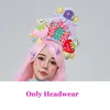 Scene Wear Candy Color Gogo Dancer Performance Women Lovely Jazz Dance Clothes paljetter Toppar Plush kjol Headwear Carnival Suit VDB7234