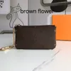Portfel damski projektant luksusowy uchwyt na karty kluczowy designerskie torby dla mężczyzn dla mężczyzn torebka z monety z browna kwiat z pudełkami dla kobiet zippy carteira