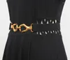 Ceintures de la piste féminine Mode or argent boucle élastique élastique Cummerbunds robe féminine corsets de ceinture décoration étroite ceinture R1932