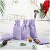 Sacs de rangement DString Sac Naturel Toile de jute Réutilisable Emballage Poche Mariage Baby Showers Anniversaire Festival Cadeau Bijoux Pochette Drop Del Ote8A