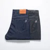 Jeans para hombres 2023 Primavera Verano Untr Tin Top Estilo clásico Hombres Negocios Casual Azul claro Stretch Algodón Denim Pantalones masculinos