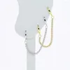 Kolczyki obręcze Trendy design Dwóch dziur na uszach dla kobiet z CZ Stone z platyny i złotego koloru biżuterii mody
