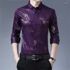 Herenoverhemden 2023 Herfst Smart Casual Shirt Lange Mouw Grappige Grafische Voor Mannen Revers Koreaanse Stijl Zakelijke Kleding