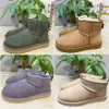 Designer inverno pele ultra mini botas de neve mulheres luxo menina clássico tornozelo bota curta castanha areia mostarda semente bege driftwood wgg austrália