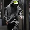 Herrspårssufter Ställ in zip upp hoodie för män streetwear gym grå färg casual vår hösten vinterkläder överdimensionerade toppar