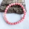 Charm Armbänder 6/8/10mm Argentinien Rosa Rot Rhodochrosit Armband Natursteine Frauen Mode Trendy Vintage Yoga elastische Seil Schmuck