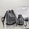 Nuova elegante borsa a secchiello borsa a tracolla a tracolla in cristallo tinta unita con diamanti borsa a tracolla da donna in 2 misure borse ote per donna