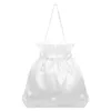 Present Wrap Wedding Bride Handbag DrawString Påsar Brudleveranser Candy White Bridesmaid