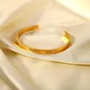 Strand aço inoxidável pvd 18k banhado a ouro manchar à prova dwaterproof água simplesmente zircão incrustação pulseira para mulher jóias atacado na moda