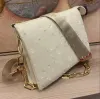 10A Bolsos de hombro en relieve Monederos de diseñador para mujer COUSSIN Bolsos cruzados de lujo Bolsos cuadrados Bolsos Bolsos de cuero genuino con dos correas Bolsas de mensajero con cadena