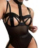 See Through Lingerie Mesh Clothing Sexy Set Ladies Halter Bodysuit Sexy Women Porno Body Suits Hollow Out Adult Erotique Lingere2594