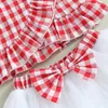 Kleidungssets EWODOS 3-24 Monate 2PCS Born Baby Mädchen Sommer Outfits Röcke Set Ärmellos Plaid Print Rüschen Tank Tops Tutu Rock