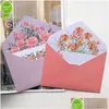 Cartes de voeux 6pcs imprimé fleur enveloppe lettre papier kawaii papeterie mariage carte de voeux invitation sac bureau fournitures scolaires DH1TC