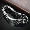 Bangle Trendy Cuban Chain Armband For Men Hiphop Metal Armband Buckle Chains Armband Gift Accessories Smycken smycken 230907