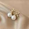 Boucles d'oreilles pendantes en argent 925, aiguille en cristal, papillon pour femmes, bijoux coréens, tendance de luxe, goutte de perles, 2Z40, 2023