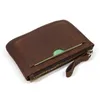 Wallets Retro Crazy Horse Leather Zero Wallet Men's And Women's Leisure Small Top Layer Cowhide Zipper Money Bag