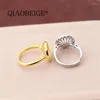 Rings Rings Qiaobeige 925 Sterling Silver Open Ring Pearl DIY تصاعد فقط الملحقات بدون سعر بالجملة