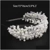 Hair Jewelry Bridal Tiara Headwear Pearl Crown Princess Pear Crystal Headband Accessories 230202 Drop Delivery Hairjewelry Dhcgf