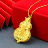 Chaînes délicates couleur or gourde Gawu boîte collier unisexe long pendentif banquet bijoux accessoires cadeau exquis