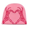 Bérets Vintage Y2K Tricot Bonnets Chapeau Hommes Femmes Paragraphe Qualité Casquette Élastique Coeur Couple Chaud Mode Cent Prendre Casquettes De Crâne Froid