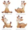 3D Cartoon Sika-Deer Desktop Decoration Cute Deer Car Accessories Creative Resin Plum Blossom-Deer Cake Decorations T9I002447