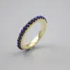 Pierścienie klastra Solid Pure S925 Sterling Silver Lapis Lazuli Band Women okrągły pierścień figur