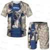 Herren-Trainingsanzüge, Herren-Sommer-Trainingsanzug, Rottweiler-Hundemuster, T-Shirt, Shorts, Set, Sport-Outfits, männlicher Streetwear-Anzug, Outdoor-Freizeitkleidung, 230907