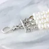 Colliers de chien 4 rangées collier de perles collier de mode bijoux chiot chat avec strass brillant Rose fleur petits accessoires pour animaux de compagnie