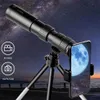 Telescopes 4K 10-300X40mm monocular telescope Super Telephoto Zoom Portable Monocular Telescope w/Tripod + Clip for Outdoor Sport Q230907