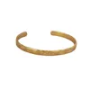 Bangle Korean Version Niche Personality Simple Concave Convex Hammered Texture Brass Plated Opening Temperament Versatile Thin Bracelet