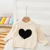 Pullover 2023 Girl Western Style Sweet Love Knitting Comfortable Soft Sweater Girls Autumn Fashion Long Sleeve O Neck Top 230906