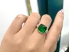 클러스터 링 SX 솔리드 18K 화이트 골드 스퀘어 자연 Emerald Emerald 5.73ct 생일 선물 Fine Jewelry PresentsSX