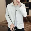 Kurtki męskie 2023 Autumn Printed Jacket Slim Fit Long Inteved Bomber Buser Business Casual Windbreaker Coat