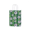 Present Wrap Soccer Party Paper Bags Football Goodie Treat Themed Birthday Supplies Decoration For Girls Boys Kids