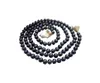 Kedjor Vackra 7-8 mm svart sötvatten odlade pärlvita barock pärlor halsband 112 cm mode smycken