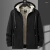 Men's Jackets Winter Zip Pockets Warm Jacket Black Grey Thick Fleece Thermal Coat Man Windbreaker Casual Plus Size 6XL 7XL 8XL