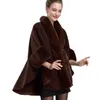 Women's Fur X9 European And American Autumn Winter Thickened Medium-long Cloak High Imitation Rex Shawl